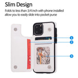 Max PU Leather Anti-fall Phone Back Cover Case For iPhone 11 5.8 inch Blue