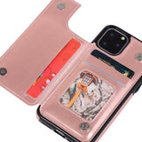Max PU Leather Anti-fall Phone Back Cover Case For iPhone 11 5.8 inch Blue