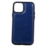 Max PU Leather Anti-fall Phone Back Cover Case For iPhone 11 5.8 inch Blue