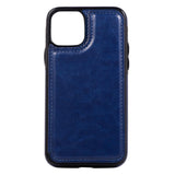 Max PU Leather Anti-fall Phone Back Cover Case For iPhone 11 5.8 inch Blue