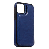 Max PU Leather Anti-fall Phone Back Cover Case For iPhone 11 5.8 inch Blue
