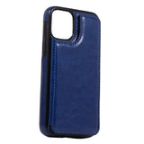 Max PU Leather Anti-fall Phone Back Cover Case For iPhone 11 5.8 inch Blue