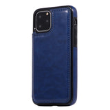 Max PU Leather Anti-fall Phone Back Cover Case For iPhone 11 5.8 inch Blue