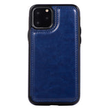 Max PU Leather Anti-fall Phone Back Cover Case For iPhone 11 5.8 inch Blue