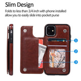Max PU Leather Anti-fall Phone Back Cover Case For iPhone 11 6.1 inch White