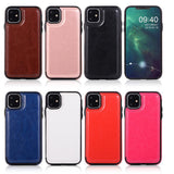 Max PU Leather Anti-fall Phone Back Cover Case For iPhone 11 6.1 inch White