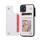 Max PU Leather Anti-fall Phone Back Cover Case For iPhone 11 6.1 inch White