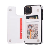Max PU Leather Anti-fall Phone Back Cover Case For iPhone 11 6.5 inch White