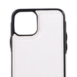 Max PU Leather Anti-fall Phone Back Cover Case For iPhone 11 5.8 inch White