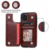 Max PU Leather Anti-fall Phone Back Cover Case For iPhone 11 5.8 inch White