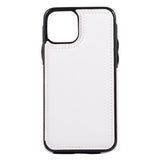 Max PU Leather Anti-fall Phone Back Cover Case For iPhone 11 5.8 inch White