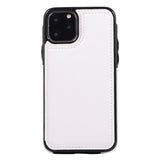 Max PU Leather Anti-fall Phone Back Cover Case For iPhone 11 5.8 inch White