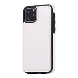 Max PU Leather Anti-fall Phone Back Cover Case For iPhone 11 5.8 inch White