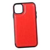 Max PU Leather Anti-fall Phone Back Cover Case For iPhone 11 6.1 inch Red