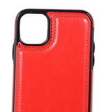 Max PU Leather Anti-fall Phone Back Cover Case For iPhone 11 6.1 inch Red