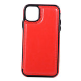 Max PU Leather Anti-fall Phone Back Cover Case For iPhone 11 6.1 inch Red