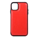 Max PU Leather Anti-fall Phone Back Cover Case For iPhone 11 6.1 inch Red
