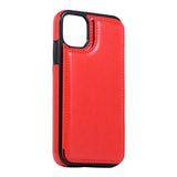Max PU Leather Anti-fall Phone Back Cover Case For iPhone 11 6.1 inch Red