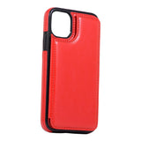 Max PU Leather Anti-fall Phone Back Cover Case For iPhone 11 6.1 inch Red