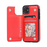Max PU Leather Anti-fall Phone Back Cover Case For iPhone 11 6.1 inch Red
