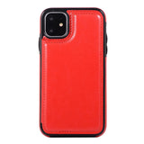 Max PU Leather Anti-fall Phone Back Cover Case For iPhone 11 6.1 inch Red