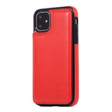 Max PU Leather Anti-fall Phone Back Cover Case For iPhone 11 6.1 inch Red