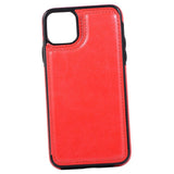 Max PU Leather Anti-fall Phone Back Cover Case For iPhone 11 6.5 inch Red
