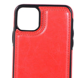 Max PU Leather Anti-fall Phone Back Cover Case For iPhone 11 6.5 inch Red
