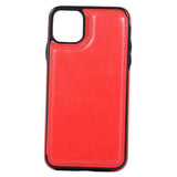 Max PU Leather Anti-fall Phone Back Cover Case For iPhone 11 6.5 inch Red