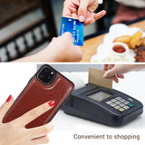Max PU Leather Anti-fall Phone Back Cover Case For iPhone 11 6.5 inch Red