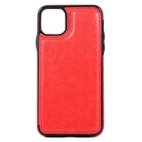 Max PU Leather Anti-fall Phone Back Cover Case For iPhone 11 6.5 inch Red
