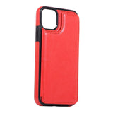 Max PU Leather Anti-fall Phone Back Cover Case For iPhone 11 6.5 inch Red