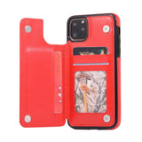 Max PU Leather Anti-fall Phone Back Cover Case For iPhone 11 6.5 inch Red
