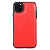 Max PU Leather Anti-fall Phone Back Cover Case For iPhone 11 6.5 inch Red