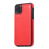 Max PU Leather Anti-fall Phone Back Cover Case For iPhone 11 6.5 inch Red