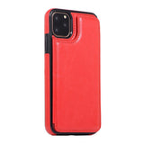 Max PU Leather Anti-fall Phone Back Cover Case For iPhone 11 6.5 inch Red