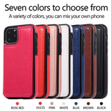 Max PU Leather Anti-fall Phone Back Cover Case For iPhone 11 5.8 inch Red