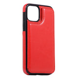 Max PU Leather Anti-fall Phone Back Cover Case For iPhone 11 5.8 inch Red