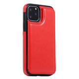 Max PU Leather Anti-fall Phone Back Cover Case For iPhone 11 5.8 inch Red