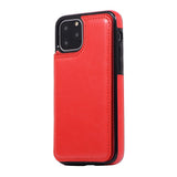 Max PU Leather Anti-fall Phone Back Cover Case For iPhone 11 5.8 inch Red