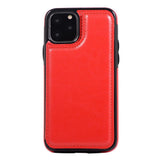 Max PU Leather Anti-fall Phone Back Cover Case For iPhone 11 5.8 inch Red