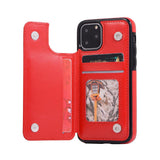Max PU Leather Anti-fall Phone Back Cover Case For iPhone 11 5.8 inch Red