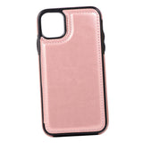 Max PU Leather Anti-fall Phone Back Cover Case For iPhone 11 6.1 inch Pink