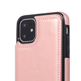 Max PU Leather Anti-fall Phone Back Cover Case For iPhone 11 6.1 inch Pink