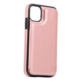 Max PU Leather Anti-fall Phone Back Cover Case For iPhone 11 6.1 inch Pink