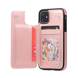 Max PU Leather Anti-fall Phone Back Cover Case For iPhone 11 6.1 inch Pink