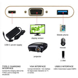 Max New Type-C to VGA PD USB C Hub Adapter Dock for Type-c Port Laptop Notebook