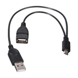 Max Maxb USB Power Y Splitter Micro USB Male to USB Male Female Adapter Cable Cord
