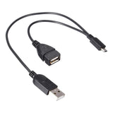 Max Maxb USB Power Y Splitter Micro USB Male to USB Male Female Adapter Cable Cord