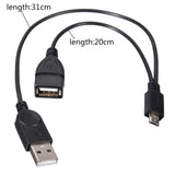 Max Maxb USB Power Y Splitter Micro USB Male to USB Male Female Adapter Cable Cord